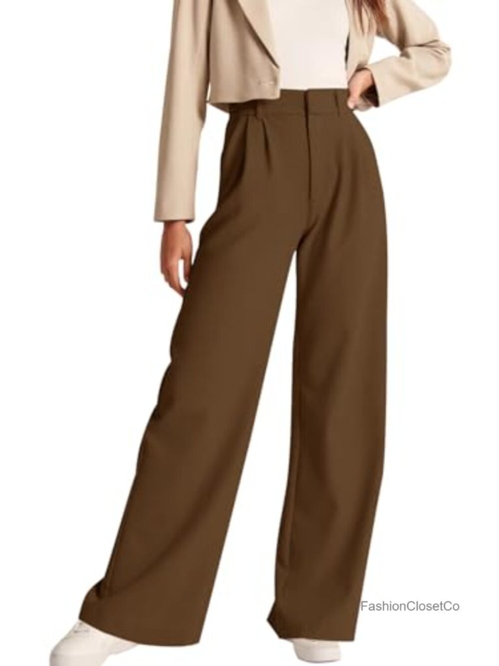 Women Work Pants Business Casual Dress Trousers with Pockets High Waist Pleated